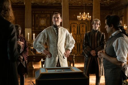 Sacha Dhawan, Nicholas Hoult, Gwilym Lee, and Bayo Gbadamosi in The Great: A Pox on Hope (2020)