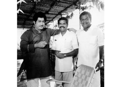 Shivaji Ganesan, Gangai Amaran, and Tiruppur Mani in Imaigal (1983)