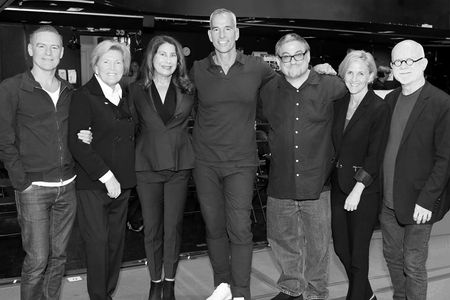 (L-R) Bryan Adams, Barbara Marshall, Paula Wagner, Jerry Mitchell, J.F. Lawton, Kathleen Marshall and Jim Vallance