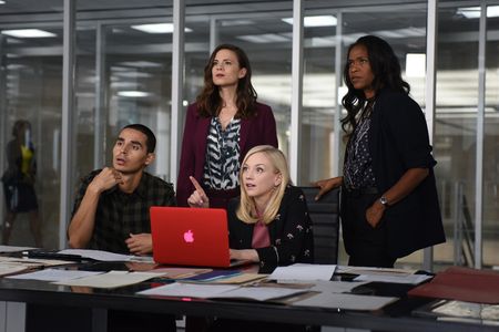 Merrin Dungey, Hayley Atwell, Emily Kinney, and Manny Montana in Conviction (2016)