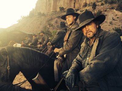 David Manzanares on the set of The Ridiculous Six.