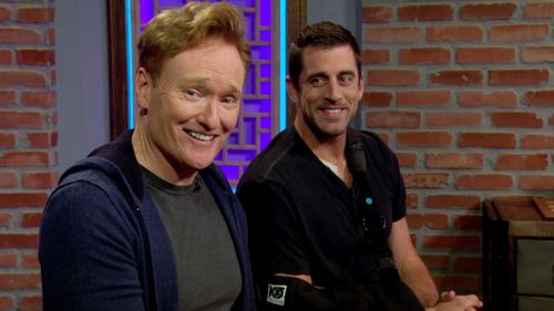 Conan O'Brien and Aaron Rodgers in Conan (2010)