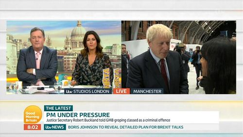 Piers Morgan, Susanna Reid, Boris Johnson, and Ranvir Singh in Good Morning Britain: Episode dated 1 October 2019 (2019)