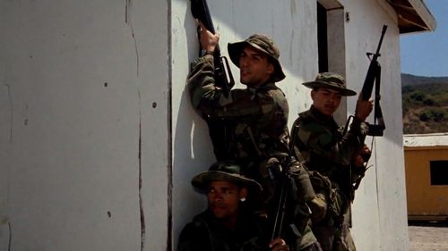 Mario Van Peebles, Ramón Franco, and Vincent Irizarry in Heartbreak Ridge (1986)