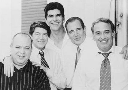 Giannis Bezos, Mimis Hrysomallis, Giorgos Kotanidis, Dimitris Mavropoulos, and Hristos Valavanidis in Lista gamou (2003)