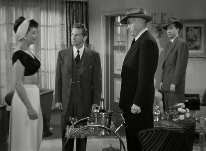 Lenore Aubert, Mikel Conrad, Morgan Farley, and James Flavin in Bud Abbott Lou Costello Meet the Killer Boris Karloff (1