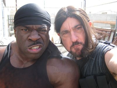 Kali Muscle and Malcolm Danare. On set of 