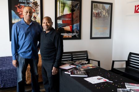 Actor Torrence Murphy and Filmmaker Joseph Strickland at the Minneapolis Film Premiere of Dual Mania at The Trylon Cinem