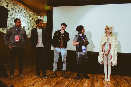 William Gabriel Grier, Alexander Stasko, and Cooper Oznowicz at an event for Birds without Feathers (2018)