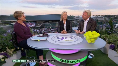 Boris Becker, Clare Balding, and Martina Navratilova in Today at Wimbledon (1964)