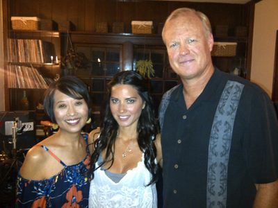 Jeanne Sakata with Olivia Munn and Bill Fagebakker on the set of the feature film THE BABYMAKERS (2012),directed by Jay