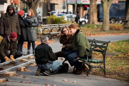 Dash Mihok, Tom Sierchio, and Suki Waterhouse in The Girl Who Invented Kissing (2017)