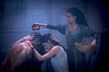 Ana Ularu, Oliver Jackson-Cohen, Adria Arjona, and Jordan Loughran in Emerald City (2016)