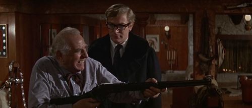 Michael Caine and Ed Begley in Billion Dollar Brain (1967)