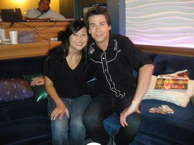 in the green room of iCarly with Jerry Trainer