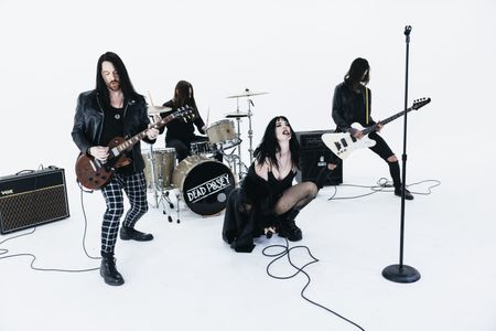 Danyell Souza on set of her music video with her band Dead Posey