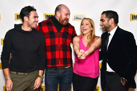 Sheenon Olson, Michael Sucsy, head of PR and original content Emily Glassman and Fahar Faizaan attend the IMDb Sundance 