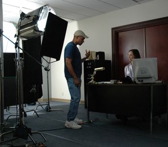 Director/Writer Kent Faulcon directs Carol Abney in a key opening scene.