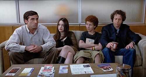 Steve Carell, Jeff Kahn, Kat Dennings, and Loren Berman in The 40-Year-Old Virgin (2005)