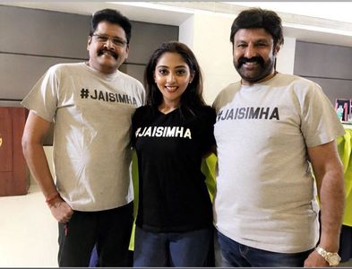 Nandamuri Balakrishna, K.S. Ravikumar, and Natasha Doshi at an event for Jai Simha (2018)