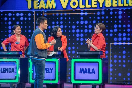 Dingdong Dantes, Maila Gumila, Lovely Rivero, and Glenda Garcia in Family Feud Philippines (2022)