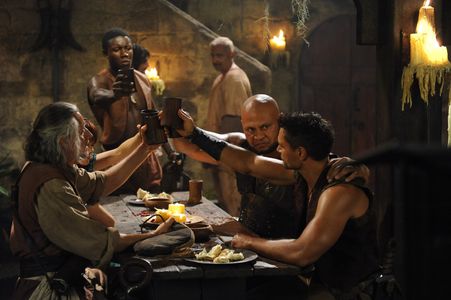 Manu Bennett, Derek Boyer, Pacharo Mzembe, and Terrence Antoniak in Sinbad and the Minotaur (2011)