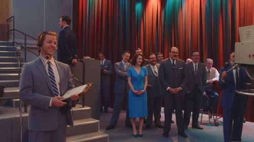 Austin Basis, Rachel Brosnahan, and John Noble Barrack in The Marvelous Mrs. Maisel (2017)