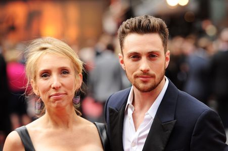 Sam Taylor-Johnson and Aaron Taylor-Johnson at an event for Godzilla (2014)