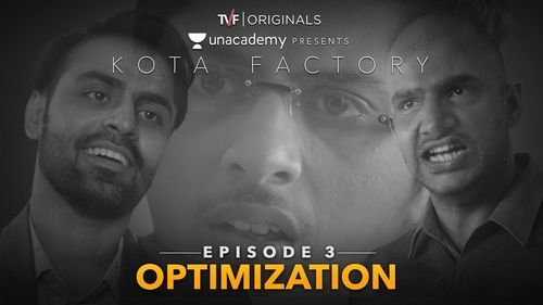 Shivankit Singh Parihar, Jitendra Kumar, and Mayur More in Kota Factory: Optimization (2019)