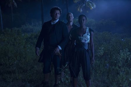 Richard Coyle, David Hoflin, and Tracy Ifeachor in Crossbones (2014)