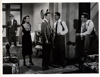 Fernando Casanova, Rogelio Fernández, Manolo Fábregas, Ramón Gay, and Sara Montiel in Piel canela (1953)