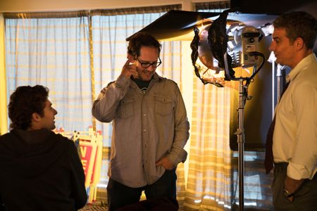 Director Marc Fusco with Ryan Ochoa and Michael B. Silver on set of The Samuel Project.