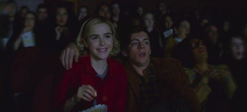 Kiernan Shipka, Ross Lynch, Jaz Sinclair, and Lachlan Watson in Chilling Adventures of Sabrina (2018)