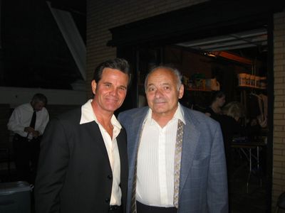 Ed Callison with Burt Young on the set of Kingshighway.