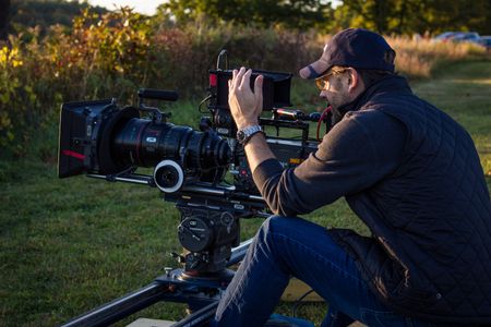 Marcus Dean Fuller on set of Adirondack Hunt Club, 2014