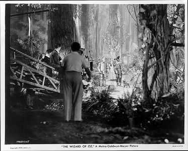 Judy Garland, Ray Bolger, Jack Haley, and Terry in The Wizard of Oz (1939)