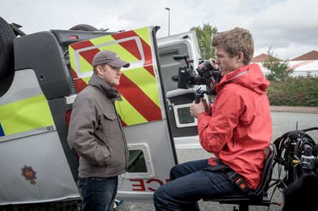 Producer Tom Sherry and Nick Murphy on the set of PREY