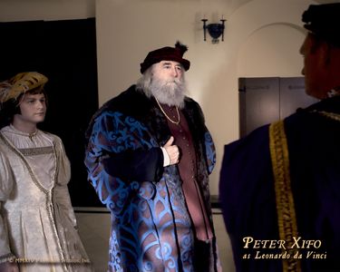 Peter Xifo as Leonardo da Vinci in Pantheon Studios docudrama, 