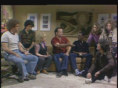 Bill Murray, Eddie Murphy, Denny Dillon, Gilbert Gottfried, Gail Matthius, Joe Piscopo, Ann Risley, and Charles Rocket i