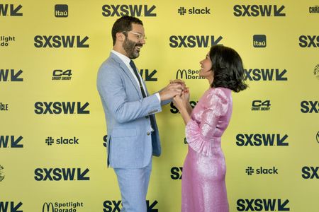 AUSTIN, TEXAS - MARCH 13: (L-R) James Adolphus and Elle Quintana attend 