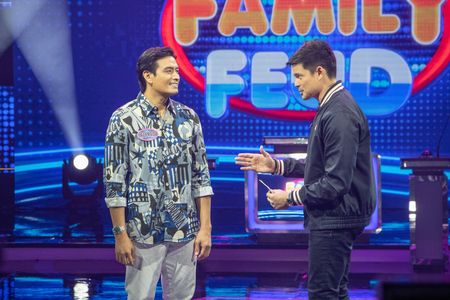 Dingdong Dantes and Alfred Vargas in Family Feud Philippines (2022)