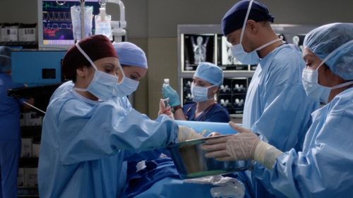 Still of Pilar Holland, Jesse Williams, and Camilla Luddington inGrey's Anatomy