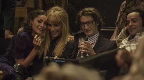 Marie de Villepin, Nikolai Kinski, Pierre Niney, and Florence Eugene in Yves Saint Laurent (2014)