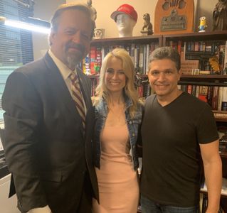 Still of Dr. Sebastian Gorka, Mandy Del Rio, and Jack Thomas Smith on the set of Shame of a Nation (2022)