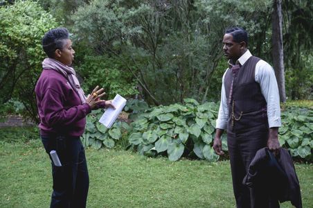 On the set of Self Made: Inspired By The Life Of Madam CJ Walker with Blair Underwood