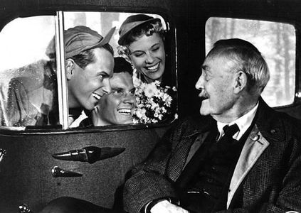 Bibi Andersson, Björn Bjelfvenstam, Victor Sjöström, and Folke Sundquist in Wild Strawberries (1957)