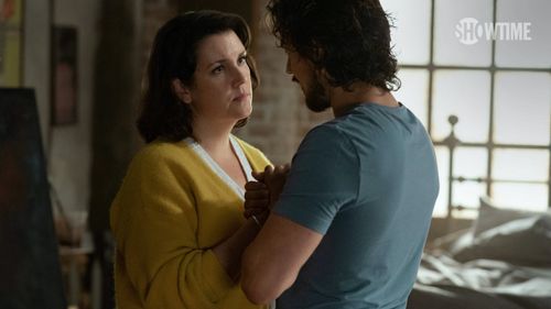 Melanie Lynskey and Peter Gadiot in Yellowjackets (2021)