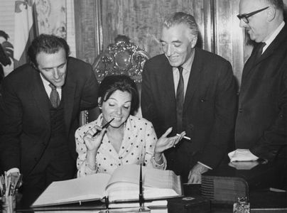 Jean Dalmain, Monique Leyrac, Gilles Vigneault, and Jean Drapeau