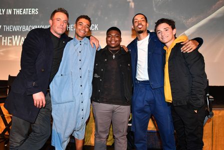 Ben Affleck, Brandon Wilson, Melvin Gregg, Will Ropp, and Charles Lott Jr. at an event for The Way Back (2020)