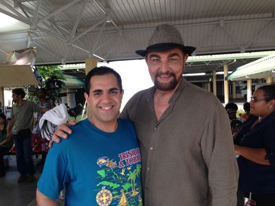 Rahul Nath with Bollywood actor Kabir Bedi on the set of 'Bazodee'